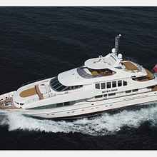 The Lady K Yacht Running Shot - Aerial