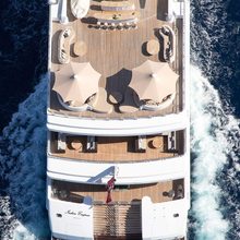 H Yacht Ariel shot of the exterior deck spaces