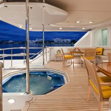 Sojourn Yacht Aft Deck Alfresco Dining and Jacuzzi