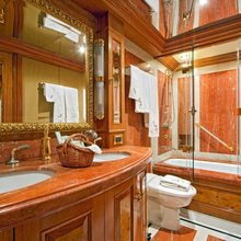 Vita Nova Yacht Red Guest Bathroom