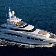Seven S Yacht Running Shot - Aerial View