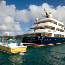 Big Aron Yacht Rear View with Tender