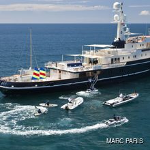 Seawolf Yacht Aerial View with Tenders