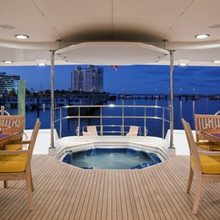 Sojourn Yacht Aft Deck Alfresco Dining and Jacuzzi