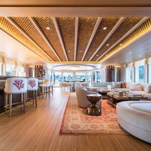 Here Comes The Sun Yacht Main Salon with Bar Area