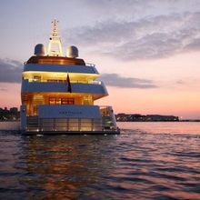 N.M.N Yacht Aft View - Sunset