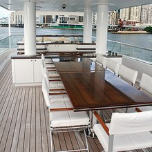 Capricorn Yacht Aft Deck Dining