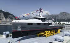 53-meter yacht BAD COMPANY SUPPORT hits the water for the first time