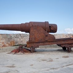 Old cannon on the ruins of Cuba's forts
