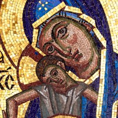 Byzantine Mosaic of the Virgin and Child