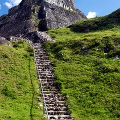 Ancient pyramid and steps leading to it