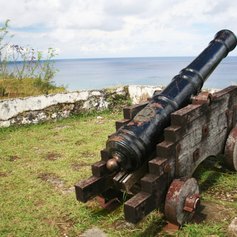 Old cannon just next to the sea