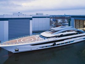 81m Heesen yacht GALACTICA leaves Oss shed in the Netherlands