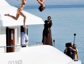 Kardashians Greece Yachting Vacation on O'Ceanos Charter Yacht 