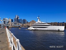 Newly Delivered Lürssen Superyacht ODISEA Drops Anchor by London's Tower Bridge 
