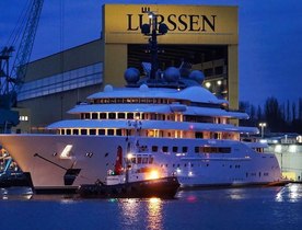 Lürssen’s 158m superyacht BLUE hits the water