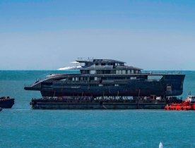 CRN Project Maranello moves to Ferretti Group Superyacht Yard ahead of outfitting