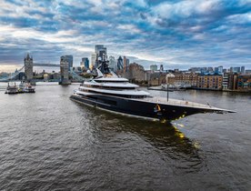 Iconic 122m superyacht charter KISMET arrives in London 