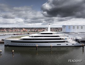 101M Feadship Superyacht MOONRISE unveiled in Makkum ahead of sea trials