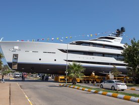 Alia Yachts 55m superyacht Al Waab II hits the water