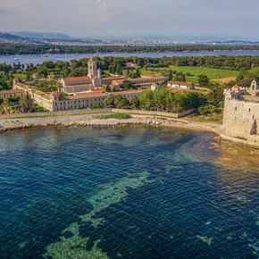 Lerins Abbey along the coastline of Cannes, South of France