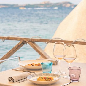 Sardinia - Phi Beach dining area water view
