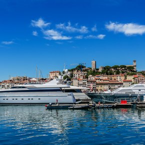 MIPIM yacht charters berthed in Vieux Port, Cannes