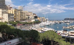 Charter yachts gather for the Monaco Historic Grand Prix 2018
