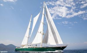 37m/ 121’ sailing yacht NORFOLK STAR refitted and fresh for charter in the Mediterranean