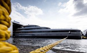84-meter Feadship 710 emerges from her shed
