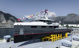 53-meter yacht BAD COMPANY SUPPORT hits the water for the first time in Antalya