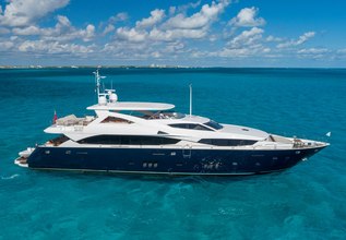 Blue Charter Yacht at Fort Lauderdale International Boat Show (FLIBS) 2021