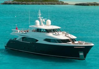 Midnight Saga Charter Yacht at Palm Beach International Boat Show 2025