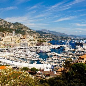 Superyachts in harbour of Monaco Yacht Show
