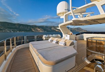 sunning station on the sundeck of luxury yacht ‘African Queen’ 