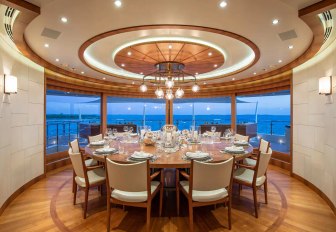 dining area onboard the man of steel superyacht