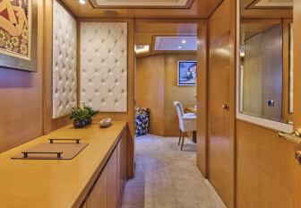 Charter yacht OASIS private dressing area in cabin