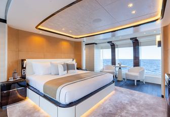 Charter yacht ORION master cabin with central berth
