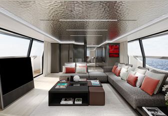 Charter yacht LOEWE main salon with lounge area forward