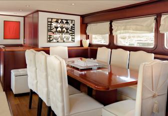 Charter yacht PRINCESS MAELA interior dining area overview