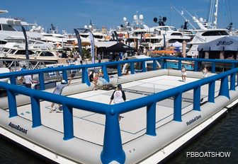 Palm Beach International Boat Show (PBIBS) pickleball court on water