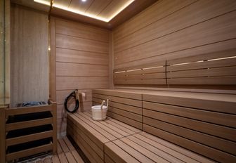 Sauna onboard charter yacht BLACK PEARL