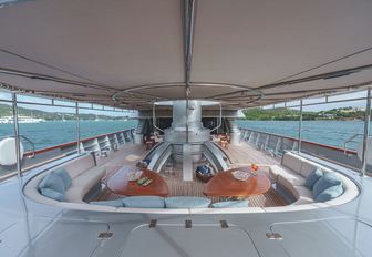 Charter yacht MALTESE FALCON exterior seating area
