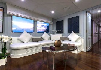 Comfortable seating on Superyacht CHAKRA