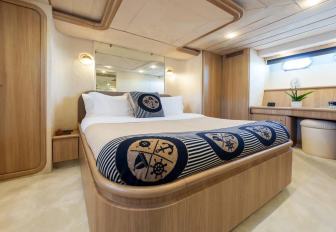 Charter yacht IRENE master cabin with central berth