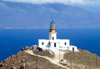 A church on Mykonos overlooking the sea