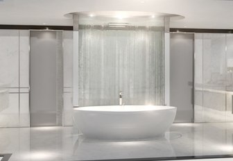 Bath in owner's cabin on superyacht North Star