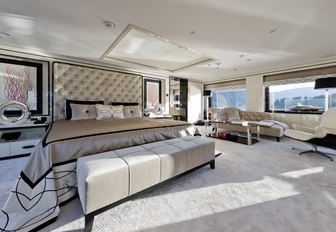 expansive master suite aboard luxury yacht LILI