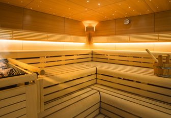 Sauna aboard luxury yacht SOLANDGE