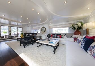 The salon space on board charter yacht BINA